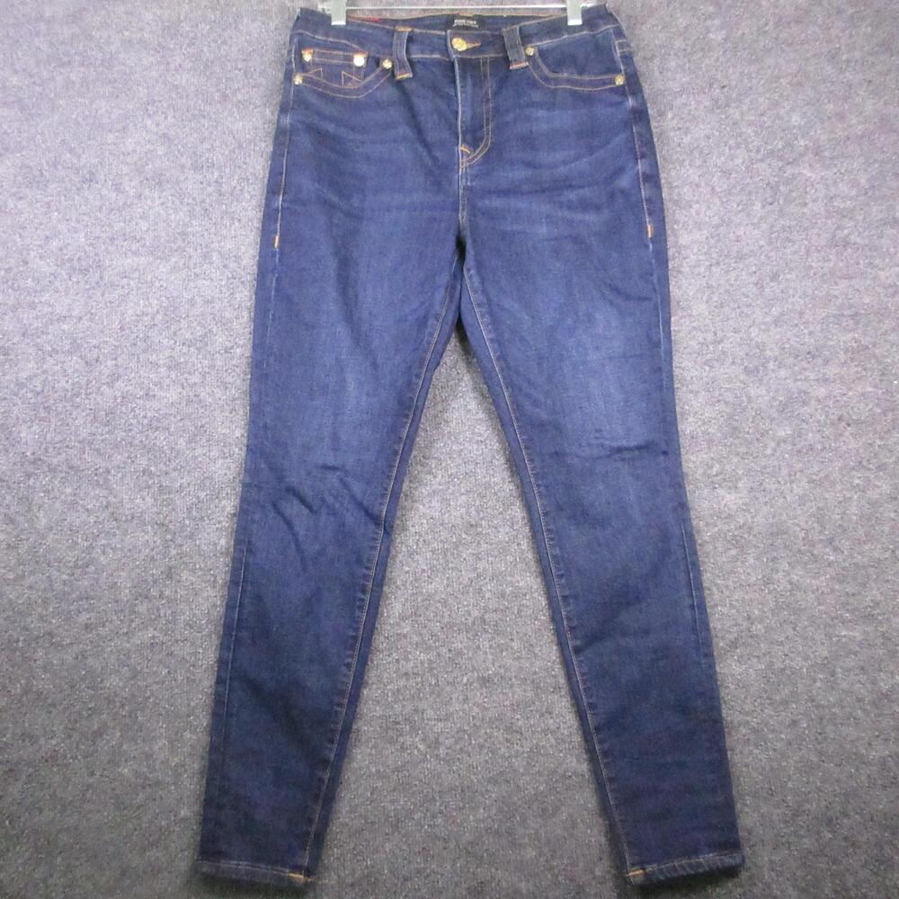 True Religion Jennie Curvy Jeans Womens 31 Blue High Rise Super Skinny Dark Wash